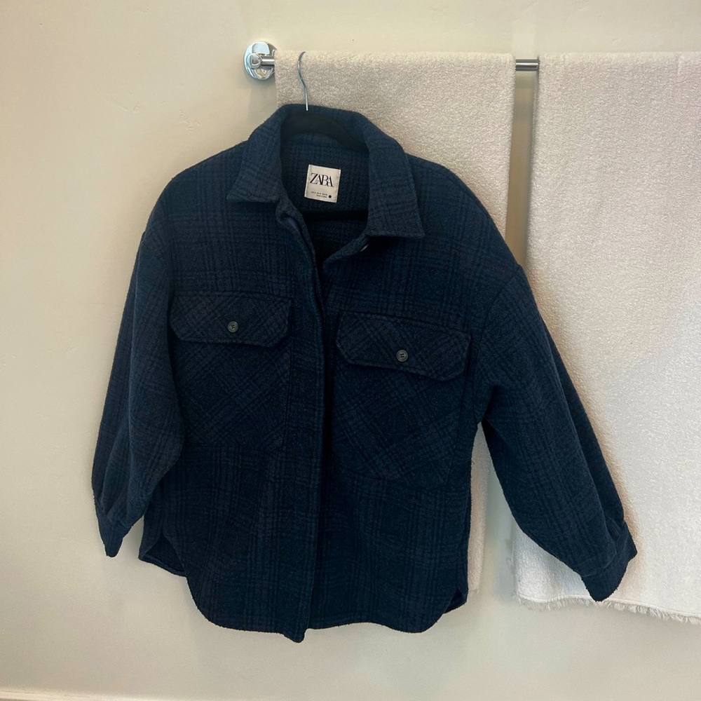 Zara Plaid button up Jacket